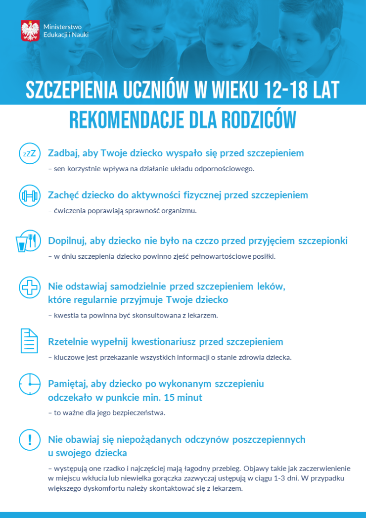 Plakat - informacja dla uczniow w wieku 12-18 lat
