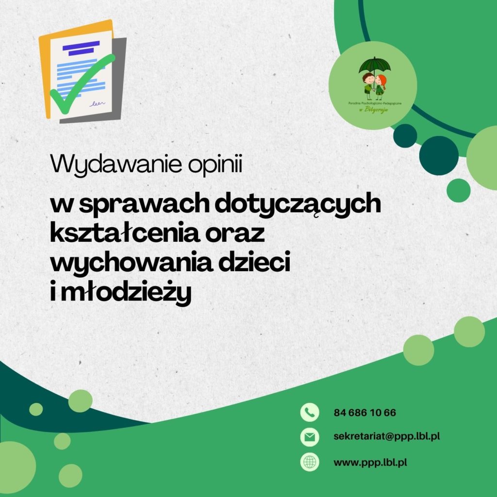 Wydawanie opinii w sprawach dot. kształcenia oraz wychowania dzieci i młodzieży