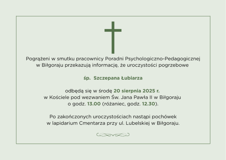 Nekrolog, śp. Szczepan Łubiarz, Dyrektor PPP w Biłgoraju