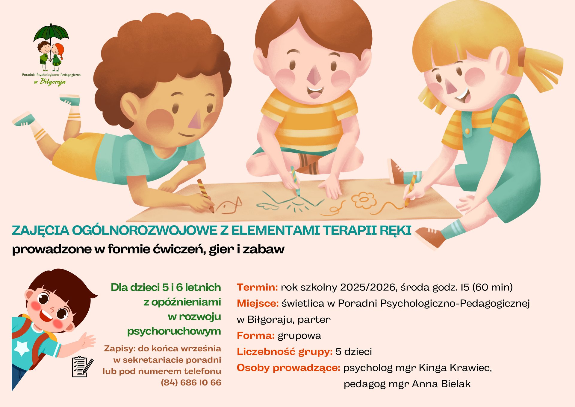 Zajęcia ogólnorozwojowe z terapii ręki dla dzieci 5-6 letnich