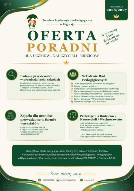 Plakat - PPP BIŁGORAJ oferta edukacyjna 2026 2027